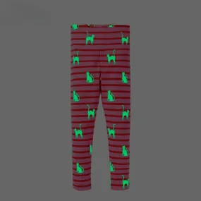 Toddler/Kid Girl's Cute Cat Print Design Pink Leggings