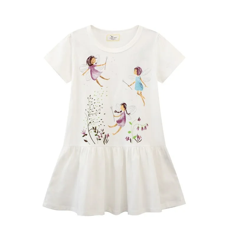 Toddler/Kid Girl's Floral Fairies Dance Design Dress