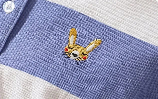 Toddler/Kid Girl's Short Sleeve Bunny Stripe Polo and Skirt Set