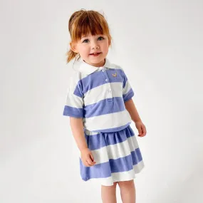 Toddler/Kid Girl's Short Sleeve Bunny Stripe Polo and Skirt Set