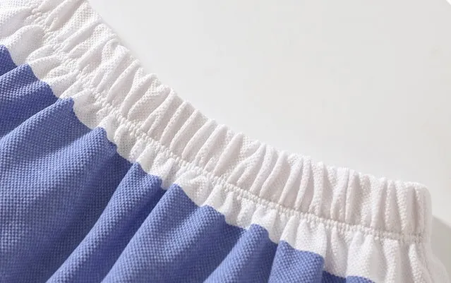 Toddler/Kid Girl's Short Sleeve Bunny Stripe Polo and Skirt Set
