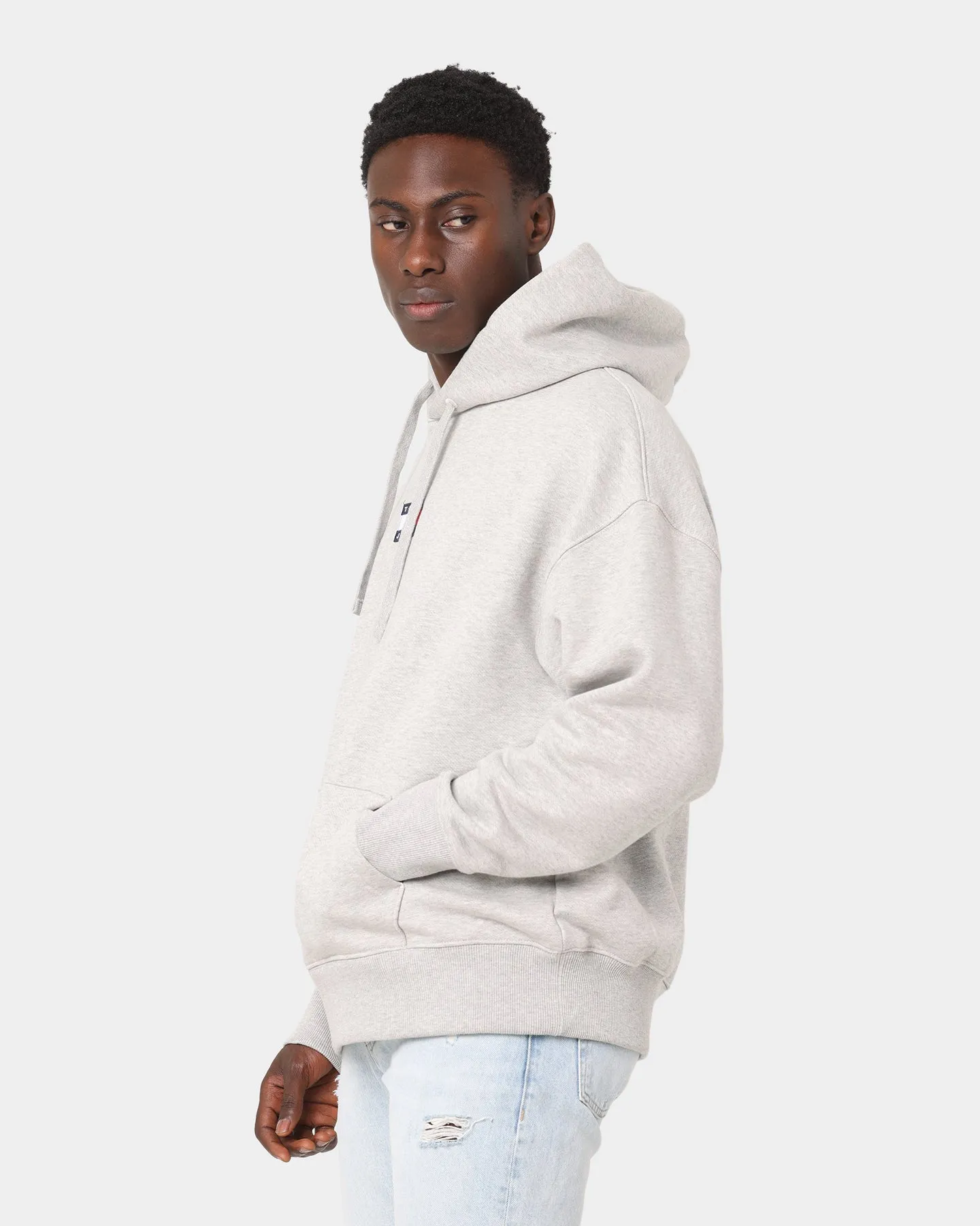 Tommy Jeans Tommy Badge Hoodie Light Grey Heather