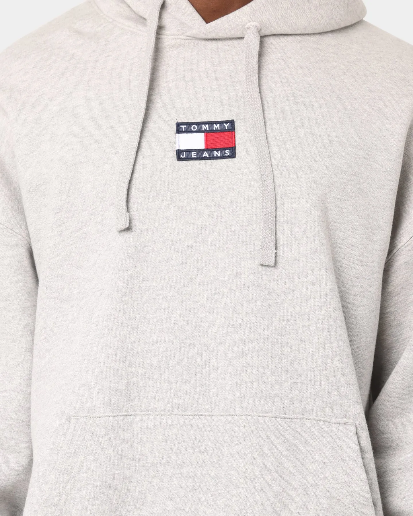 Tommy Jeans Tommy Badge Hoodie Light Grey Heather