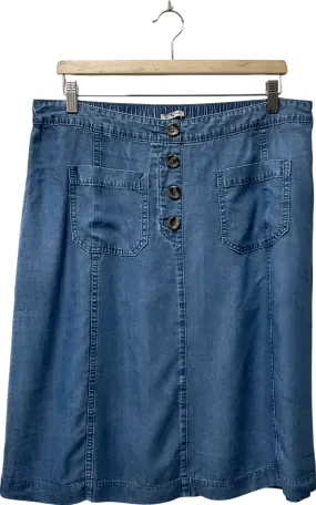 TU Blue Midi Button Skirt UK 16