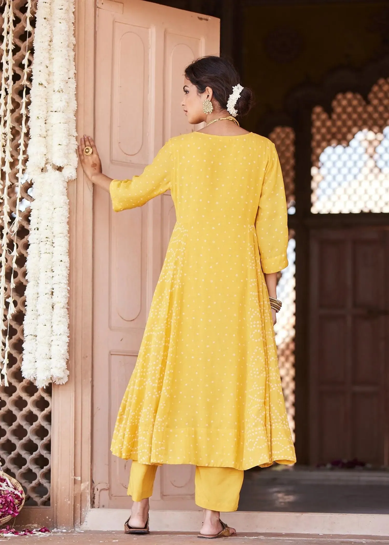 Vaayu Yellow Flared Kurta