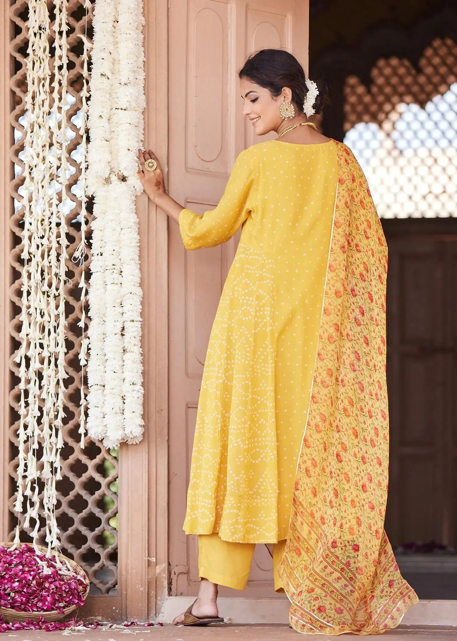 Vaayu Yellow Flared Kurta