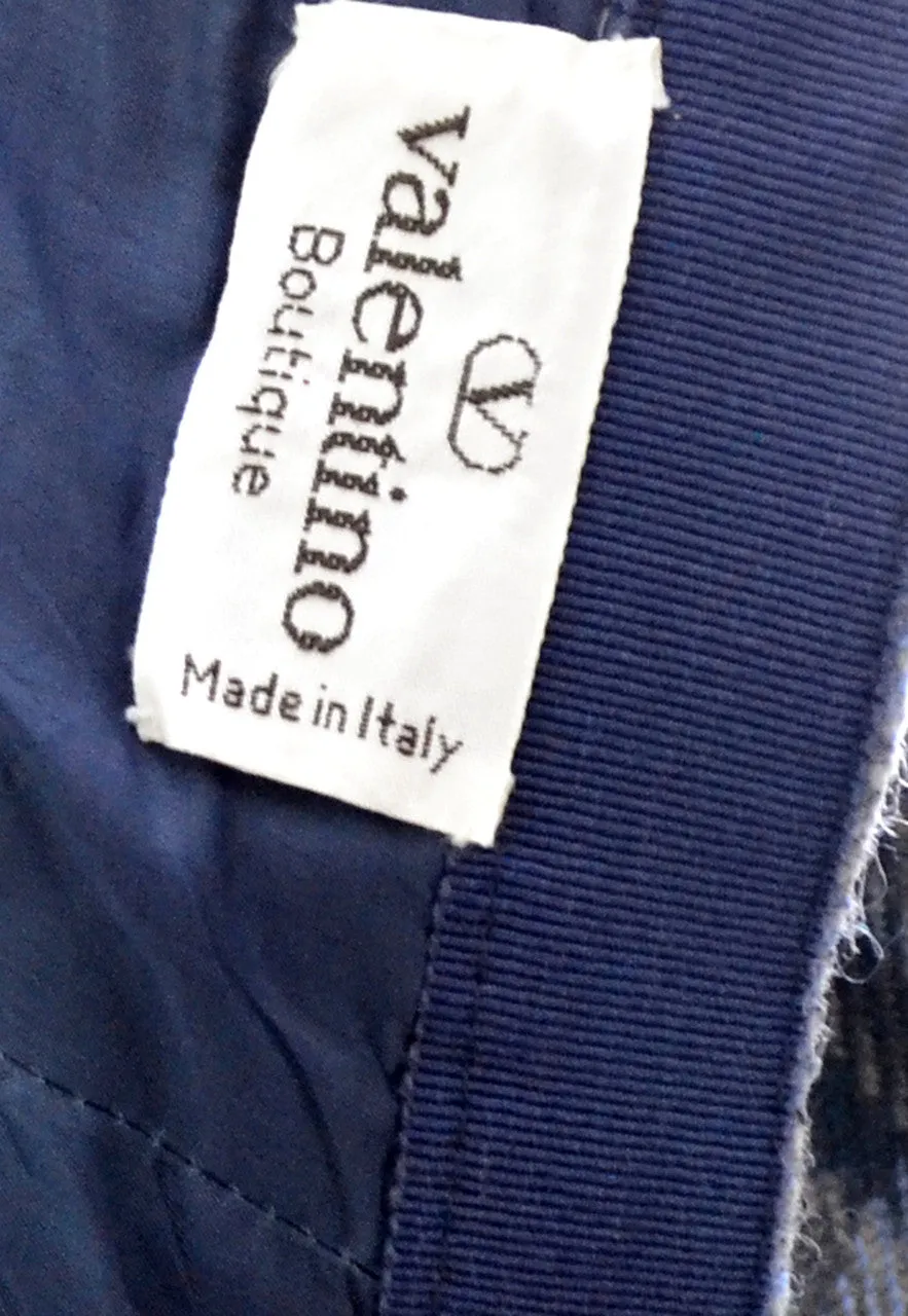 Valentino vintage skirt blue plaid fish tail in mint condition