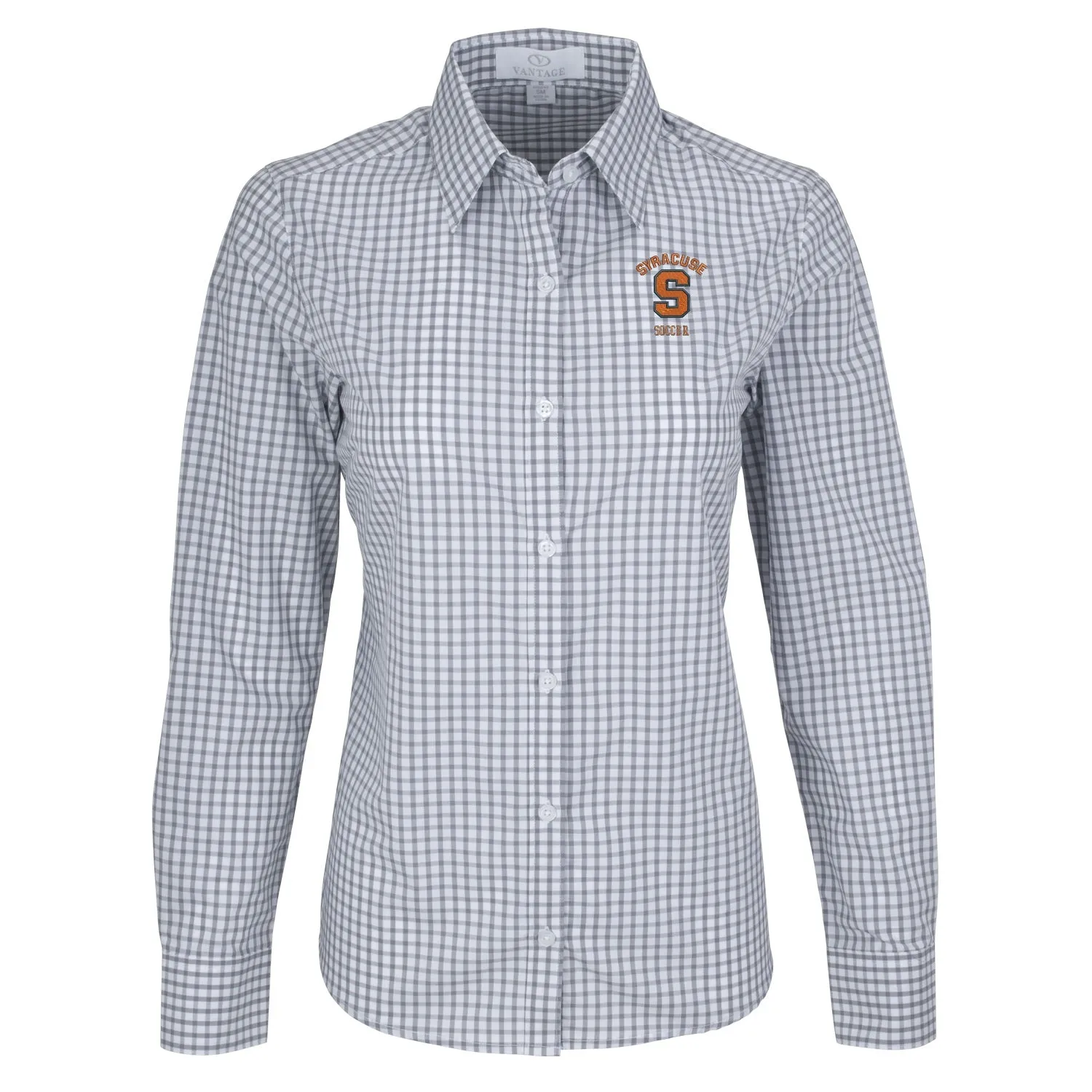 Vansport Ladies Syracuse Soccer Easy-Care Gingham Check Shirt