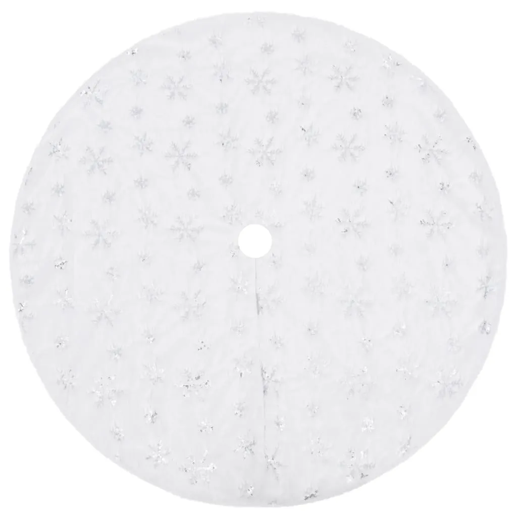 vidaXL Luxury Christmas Tree Skirt White 150 cm Faux