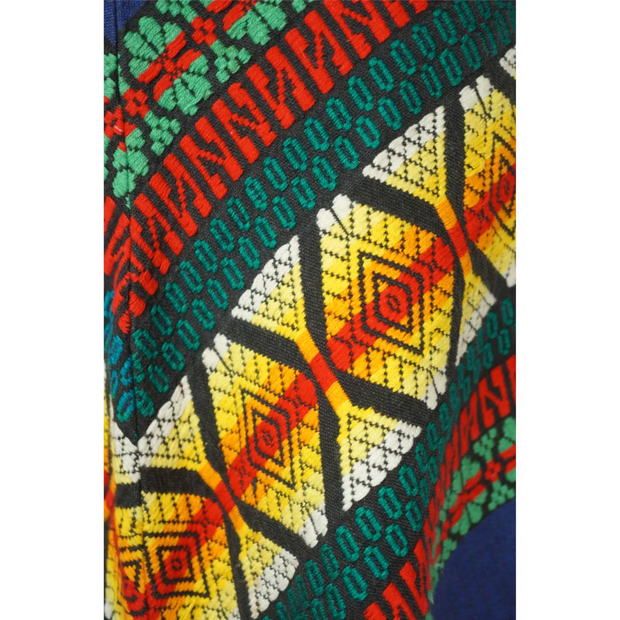 Vintage 1970s Halter Top & Skirt Set Guatemalan Woven Embroidery Cotton Linen M