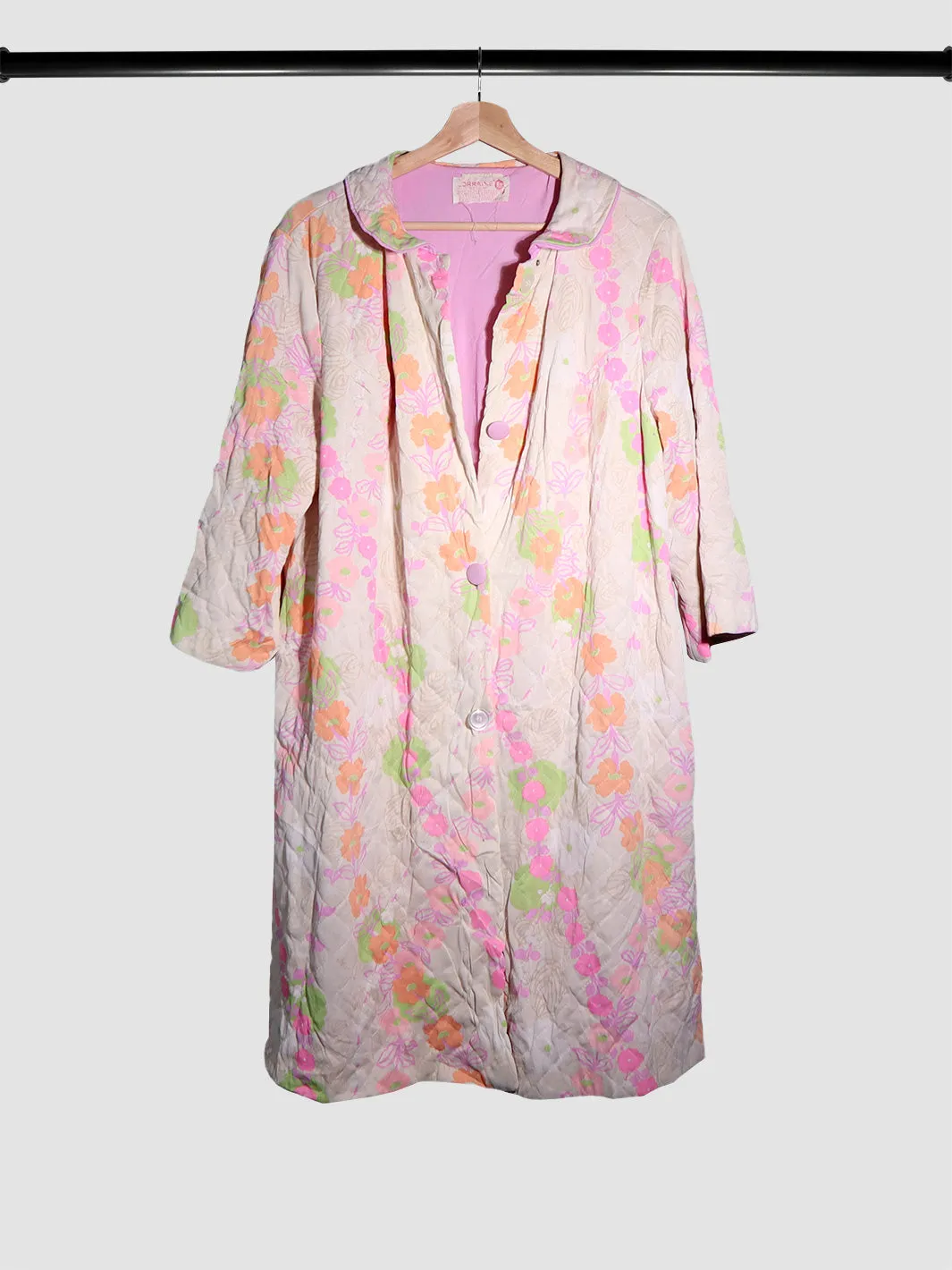 Vintage Lorraine Quilted Floral Coat (M)