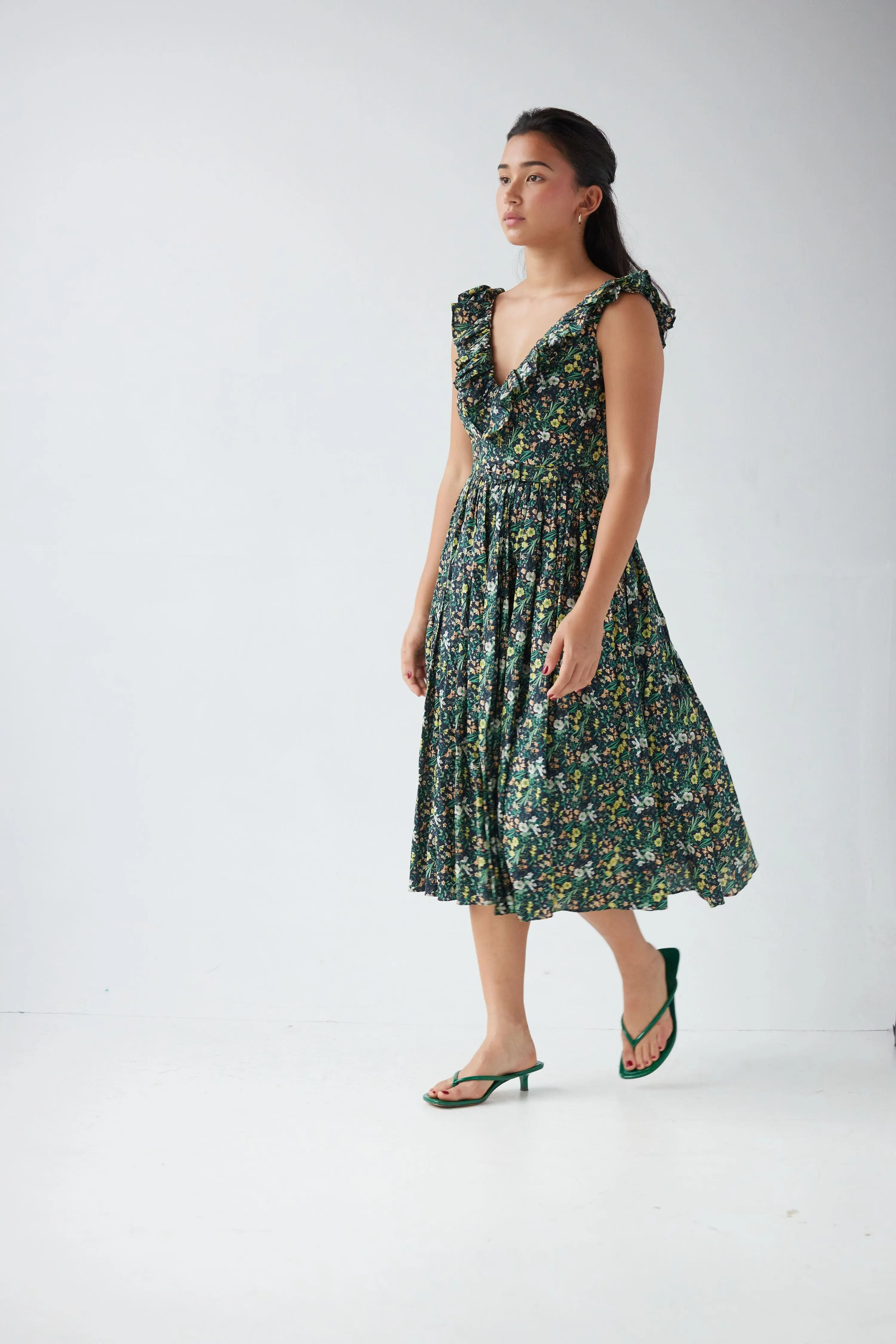 Viola Dress in Floral Voile
