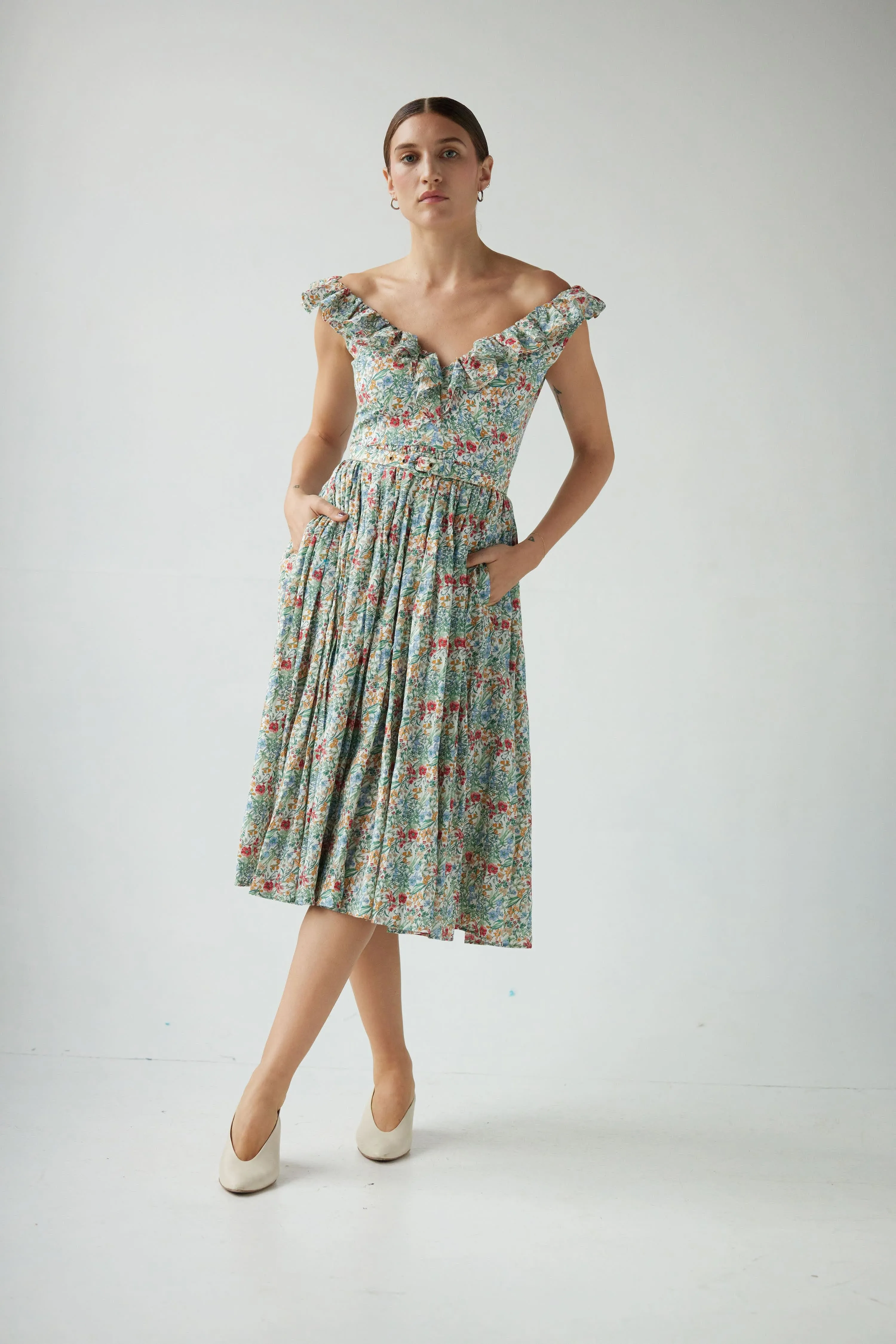 Viola Dress in Floral Voile