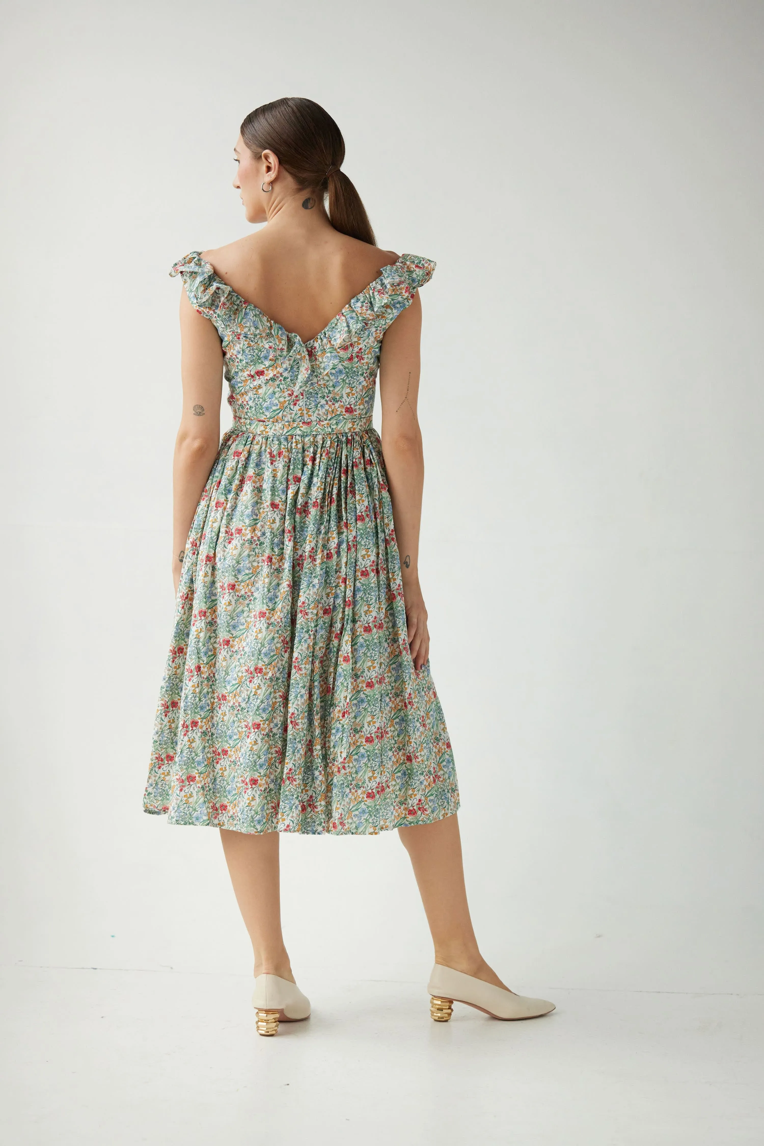 Viola Dress in Floral Voile