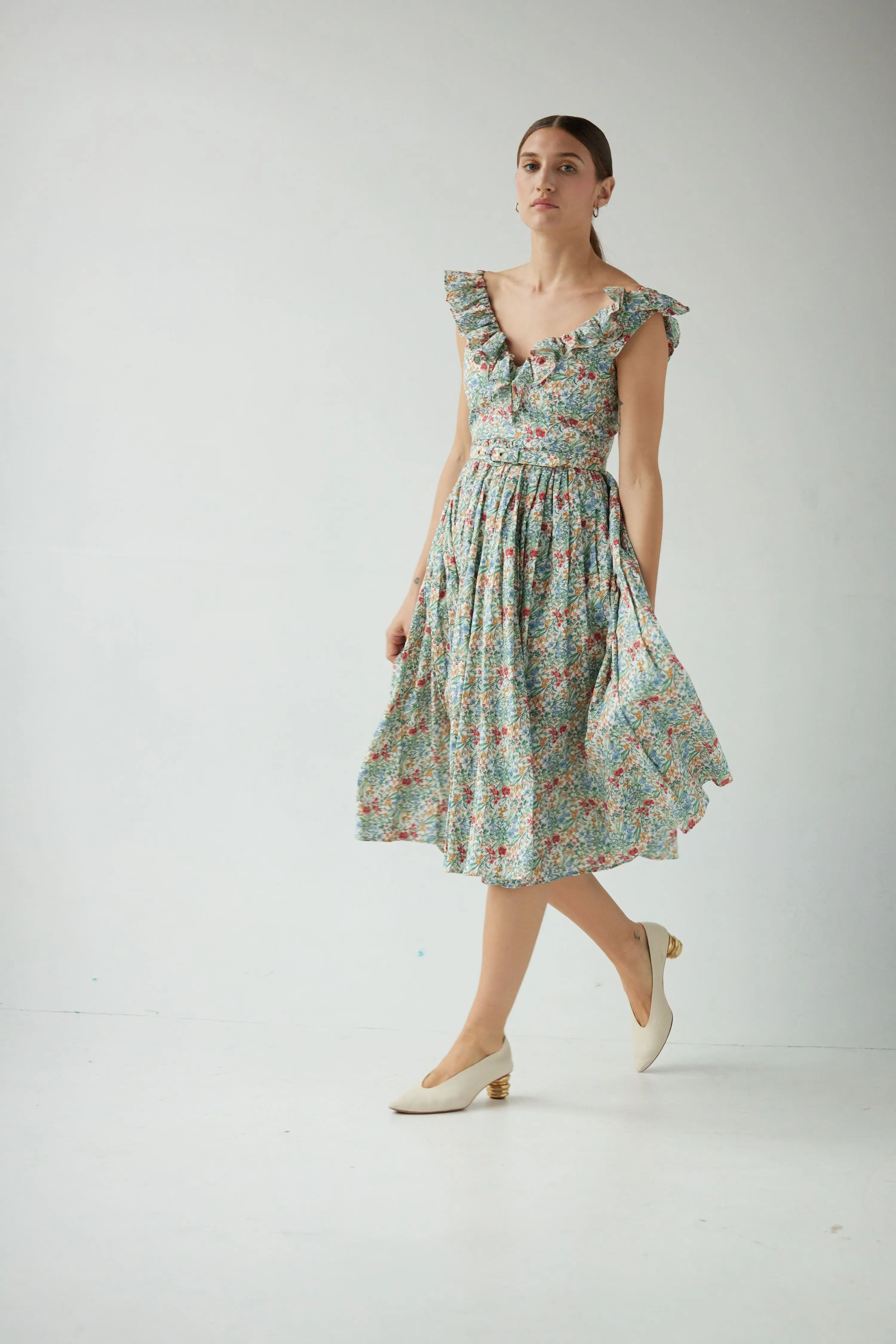 Viola Dress in Floral Voile