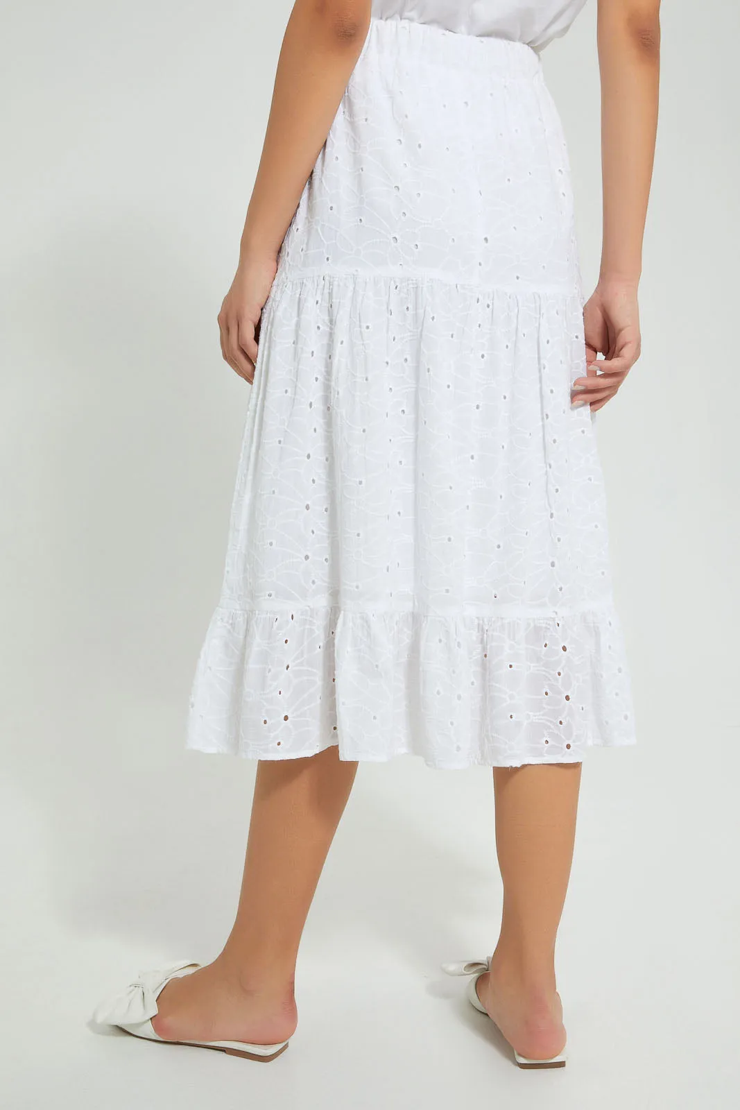 White Schiffli Skirt