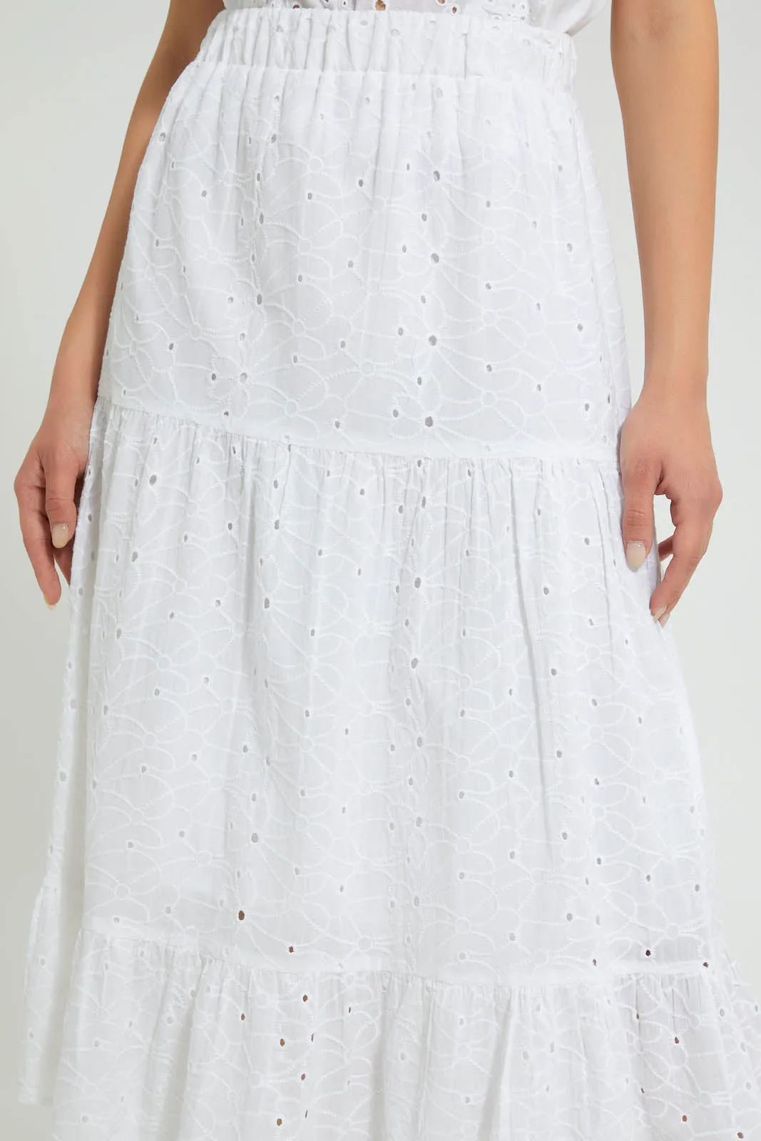 White Schiffli Skirt
