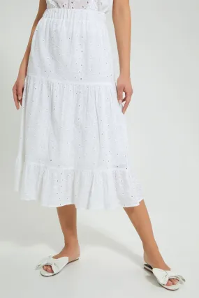 White Schiffli Skirt