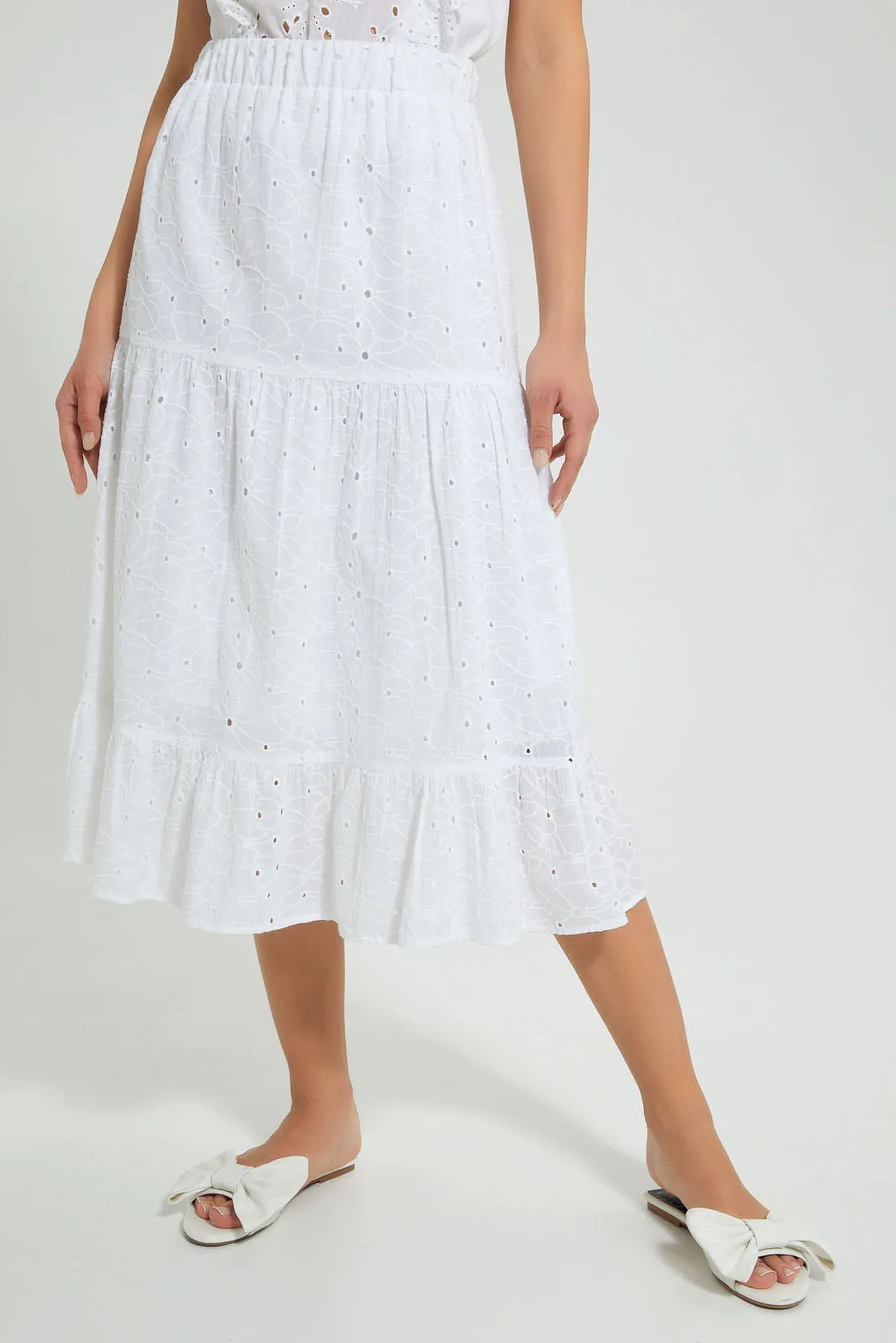 White Schiffli Skirt