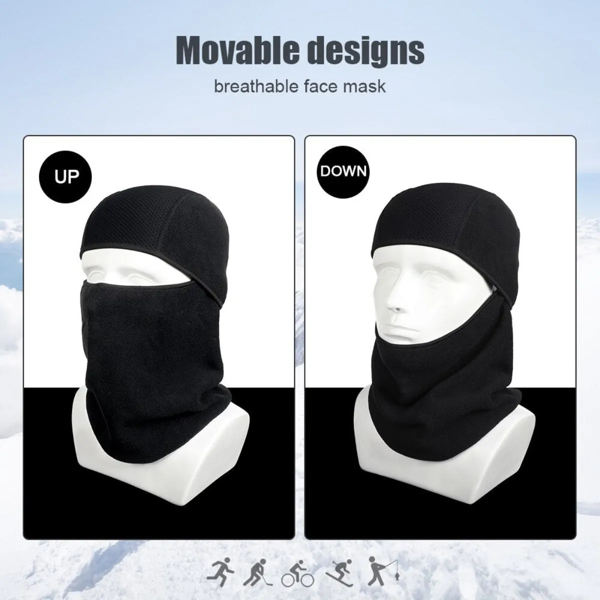 Winter Fleece Warmer Full Face Cover - Deep Gray