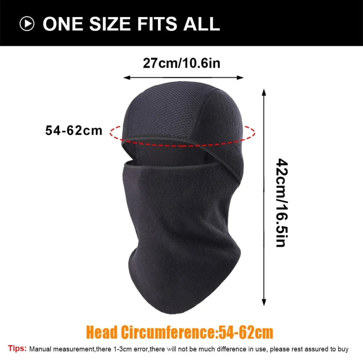 Winter Fleece Warmer Full Face Cover - Deep Gray