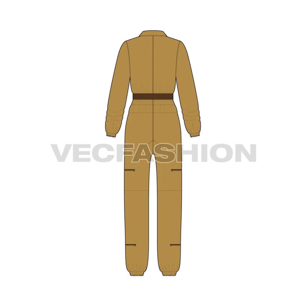 Women Boiler Suit Illustrator Sketch