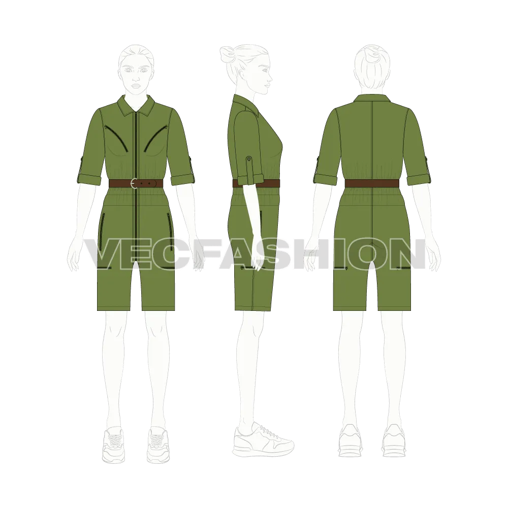 Women Boiler Suit with Shorts