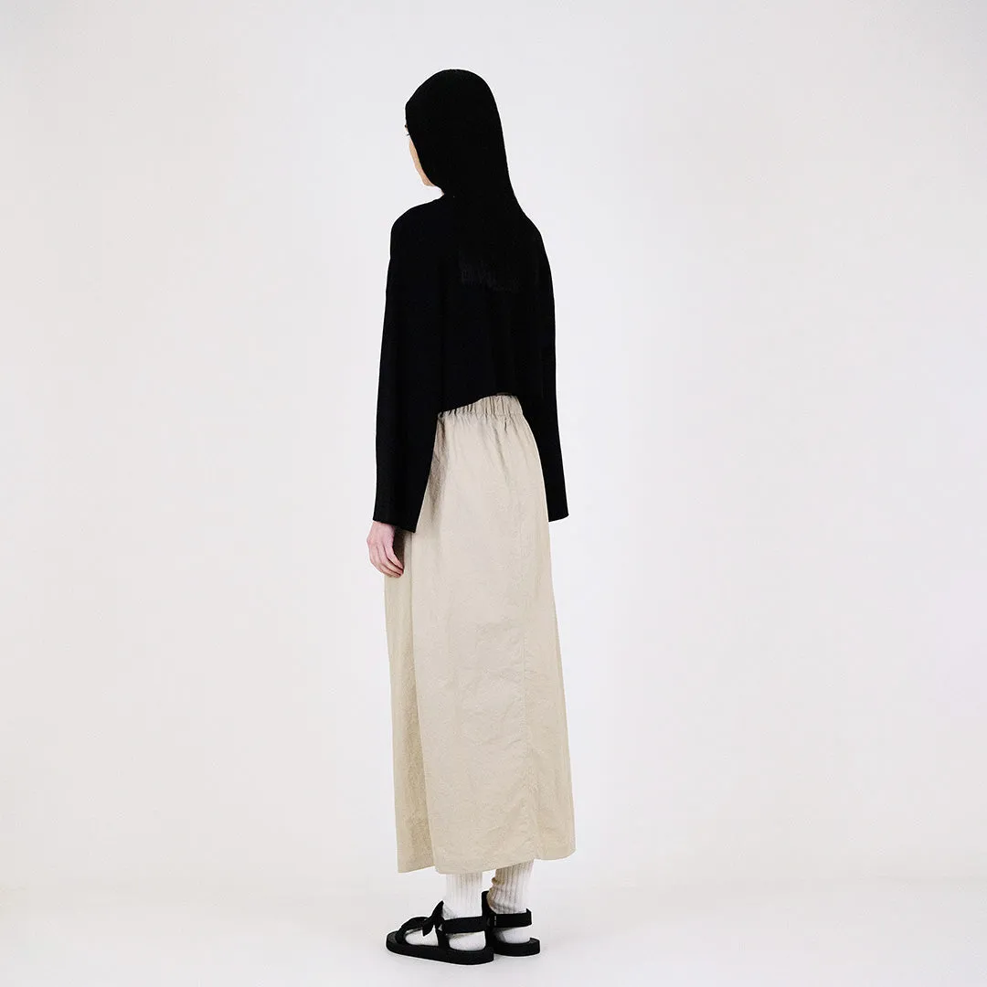 Women Nylon Midi Skirt - Khaki - SW2312171A