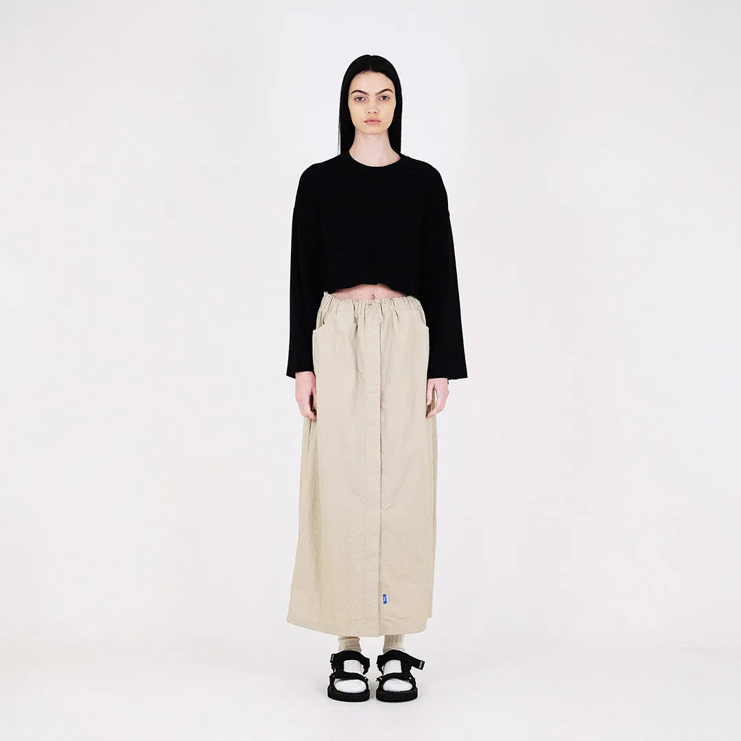 Women Nylon Midi Skirt - Khaki - SW2312171A