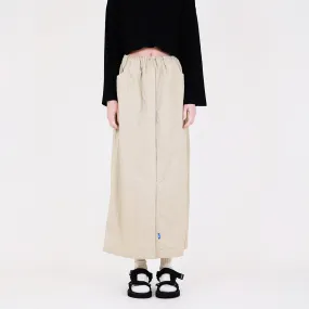 Women Nylon Midi Skirt - Khaki - SW2312171A