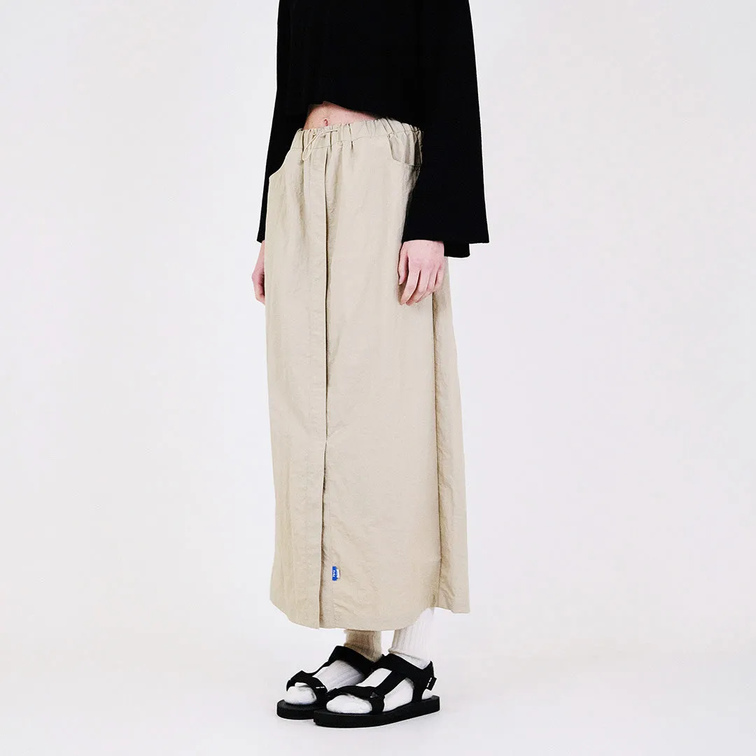 Women Nylon Midi Skirt - Khaki - SW2312171A