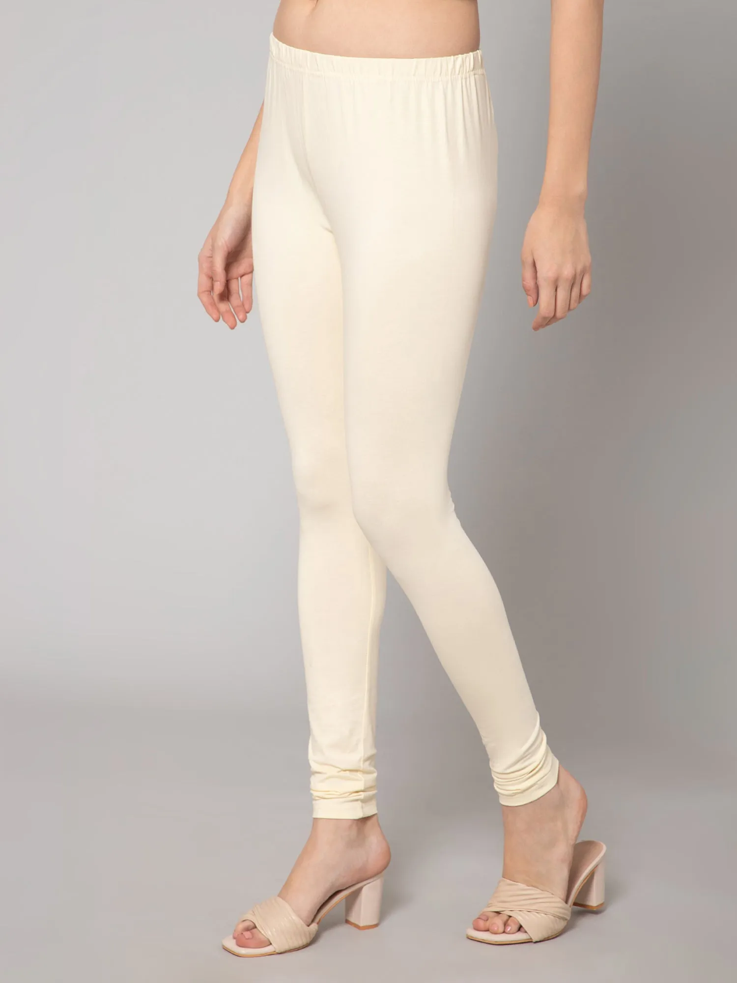 Women's Casual Skinny Fit Cream  Mid rise Leggings