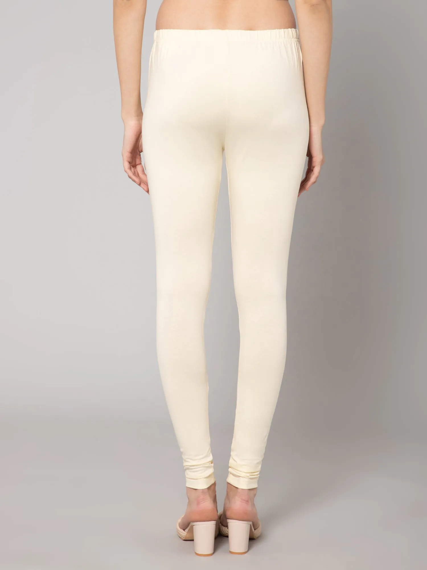 Women's Casual Skinny Fit Cream  Mid rise Leggings