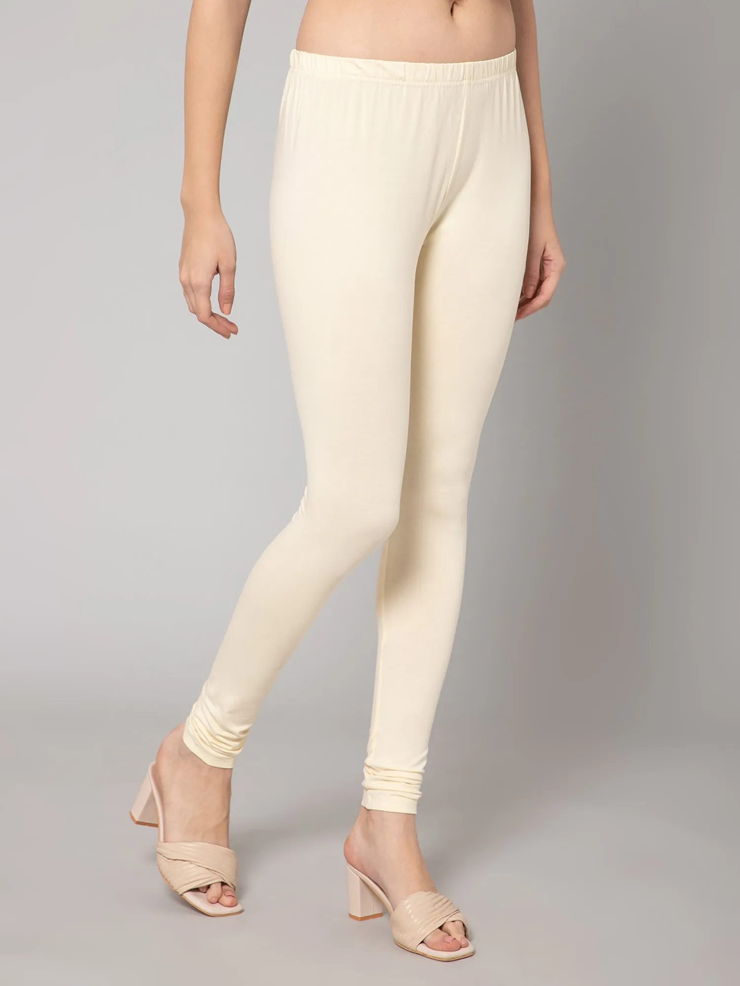 Women's Casual Skinny Fit Cream  Mid rise Leggings