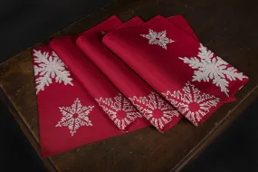XD17141 Glisten Snowflake Placemats,14"x20", Set of 4