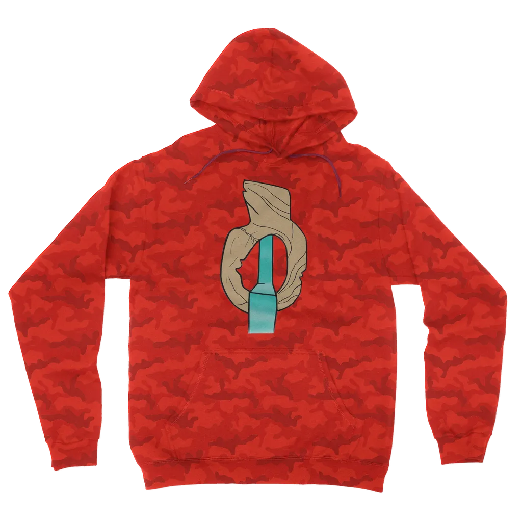 Yellow Rock with Water Camouflage Adult Hoodie