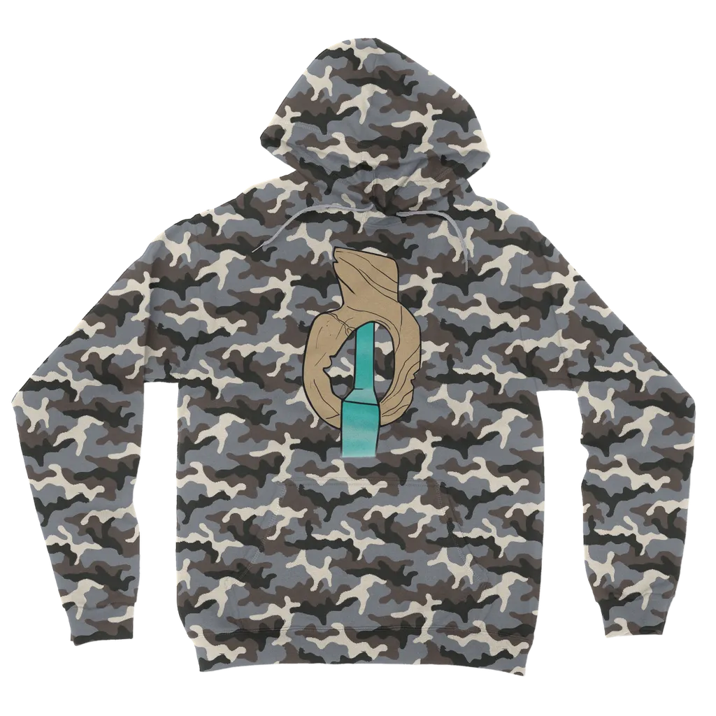 Yellow Rock with Water Camouflage Adult Hoodie