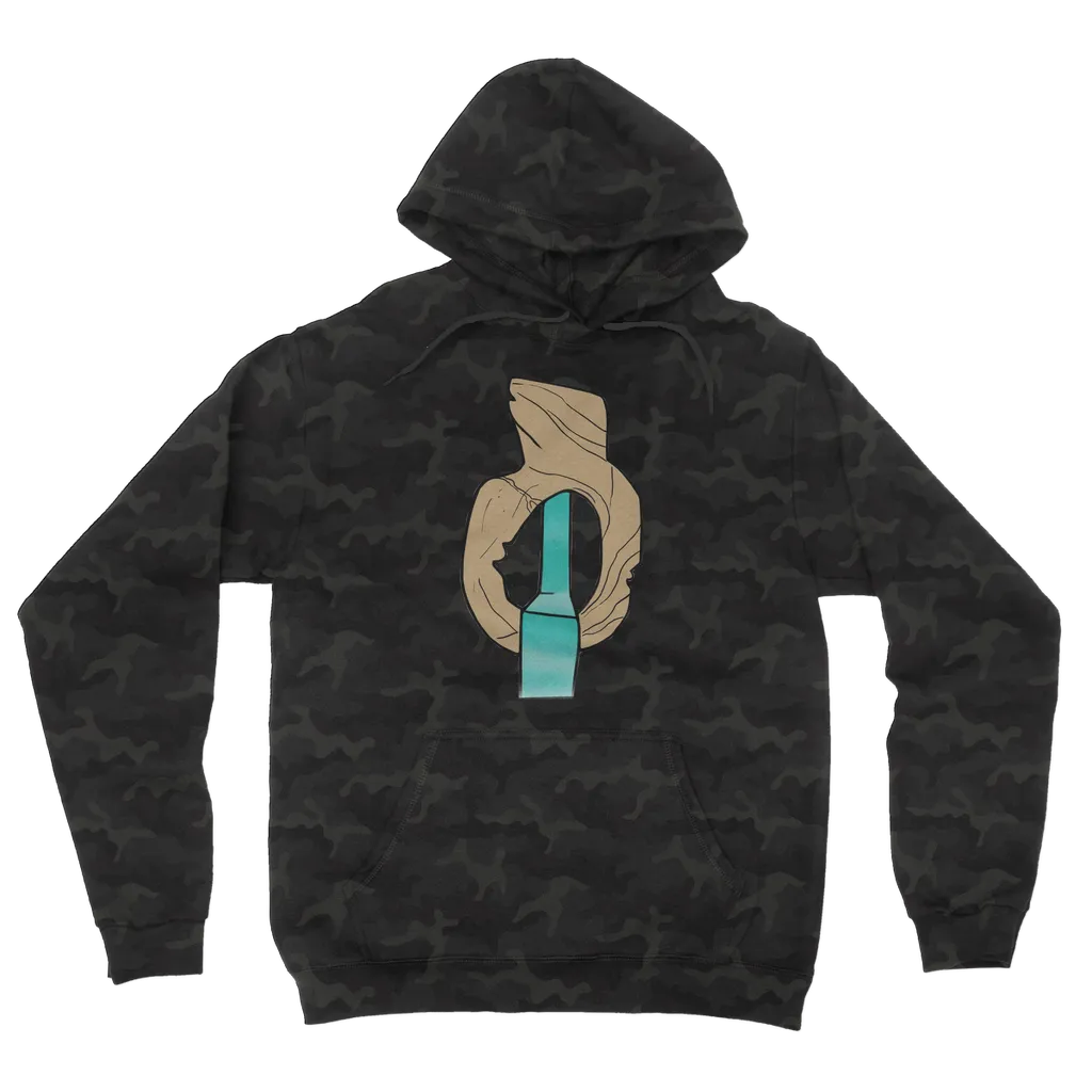 Yellow Rock with Water Camouflage Adult Hoodie