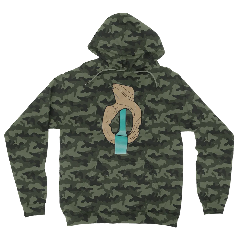 Yellow Rock with Water Camouflage Adult Hoodie